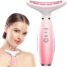 Multi-Light Facial & Neck Massager (Color: Pink)